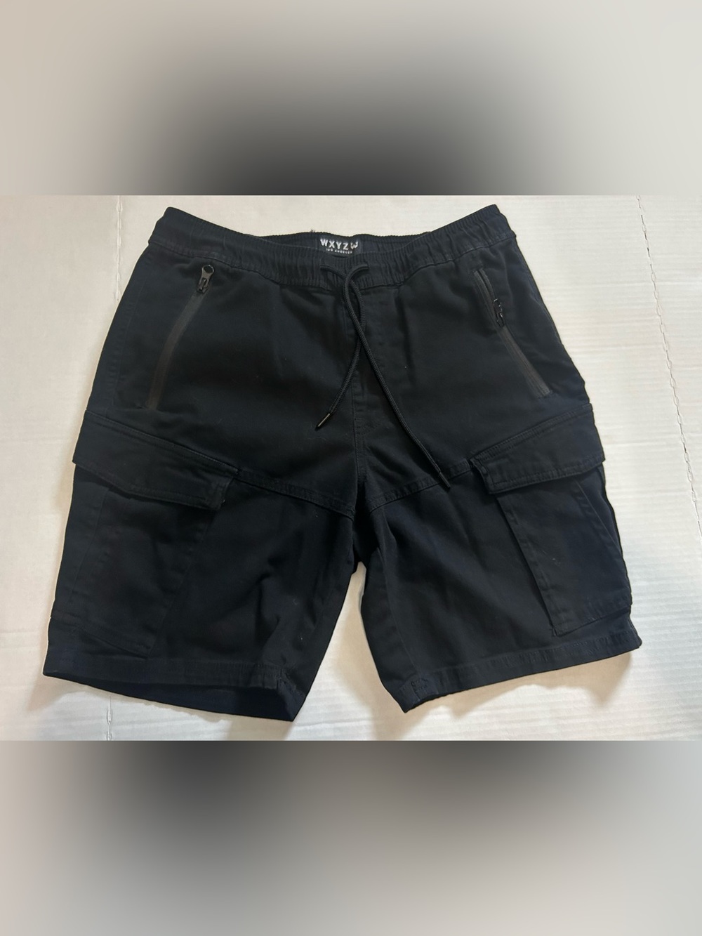 XYZL Black Men's Cargo Shorts with Zip Pockets